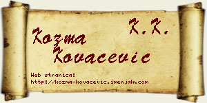 Kozma Kovačević vizit kartica